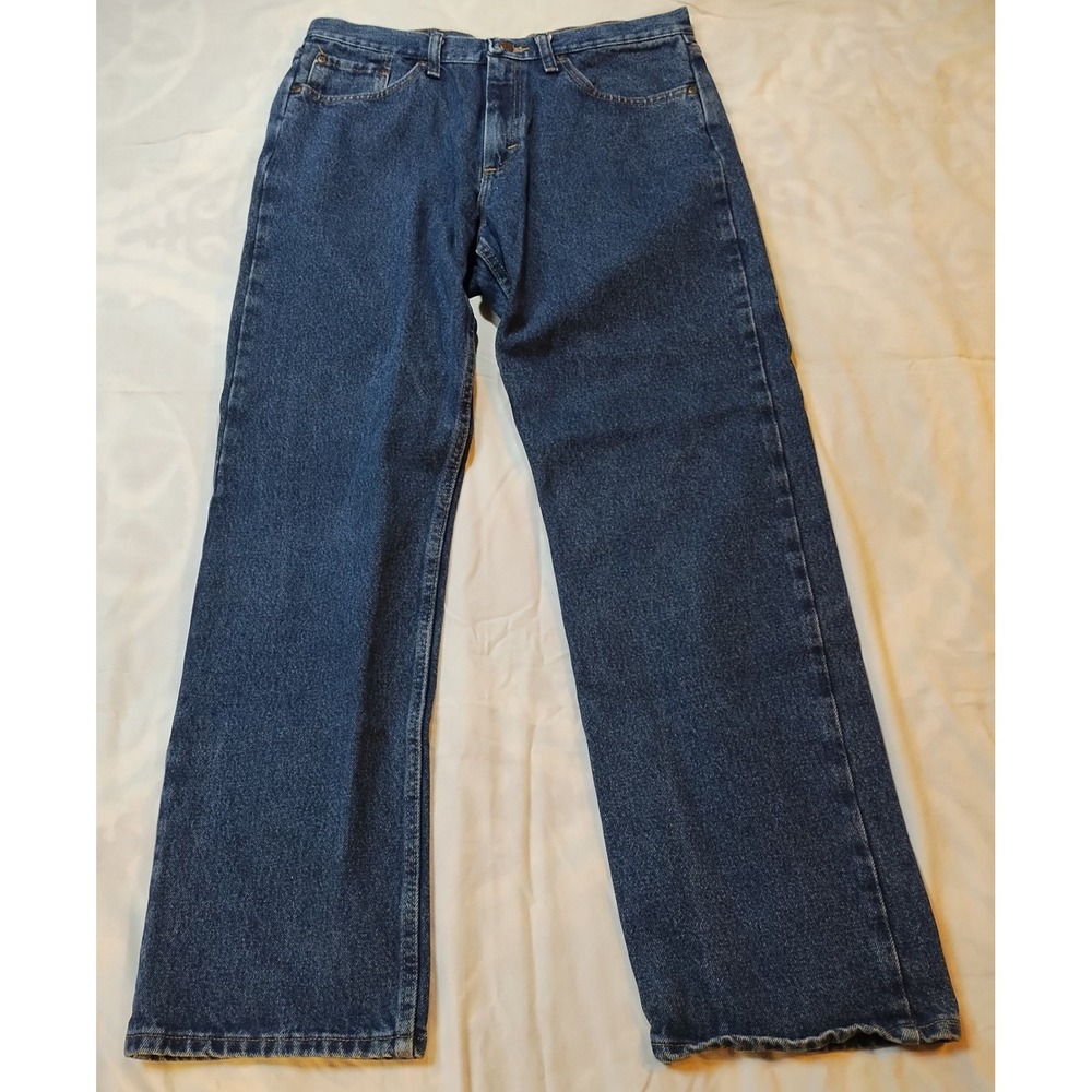 Wrangler Relaxed Mens‎ Jeans 33x30 (Tag 33x32) Cotton Straight Retro Dark Wash